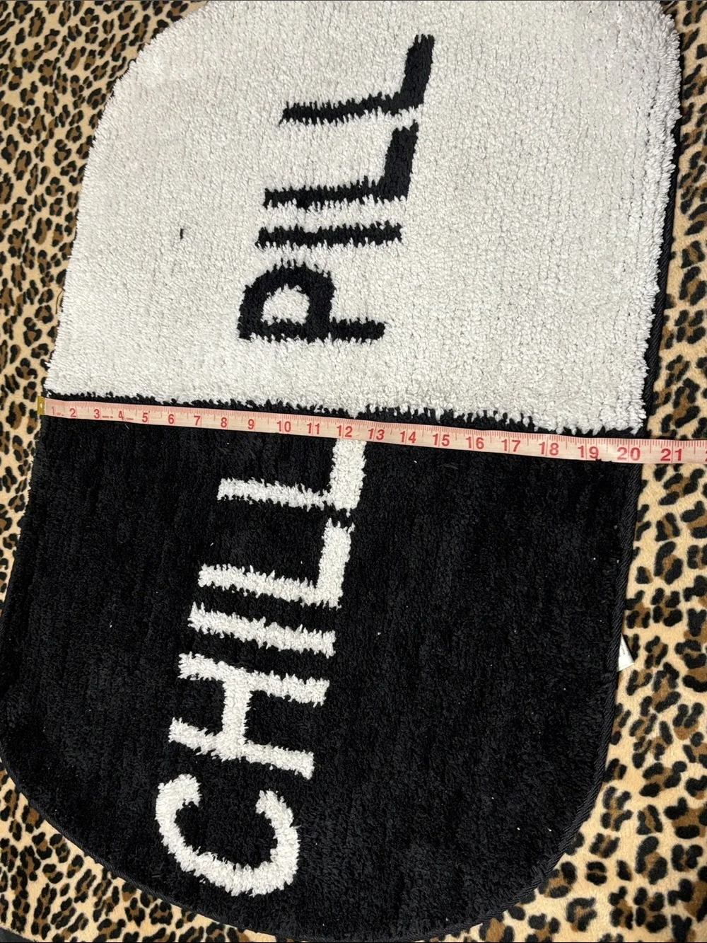 CHILL PILL 🖤🤍Bath Mat Rug Black White Dorm Home Funny Cute Decor Mental Health